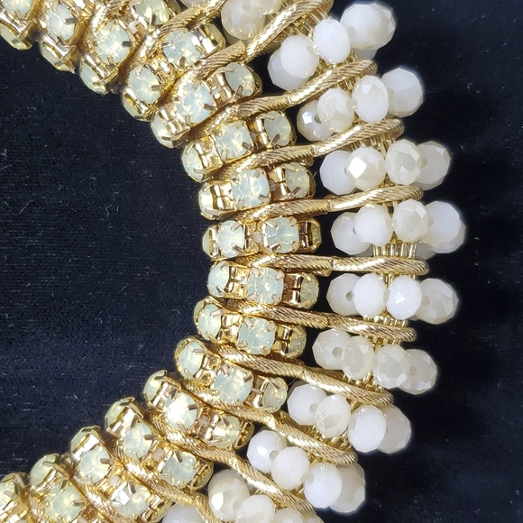 Bijou Drive gold rope pearl stone chain statement necklace - Picture 2 of 5